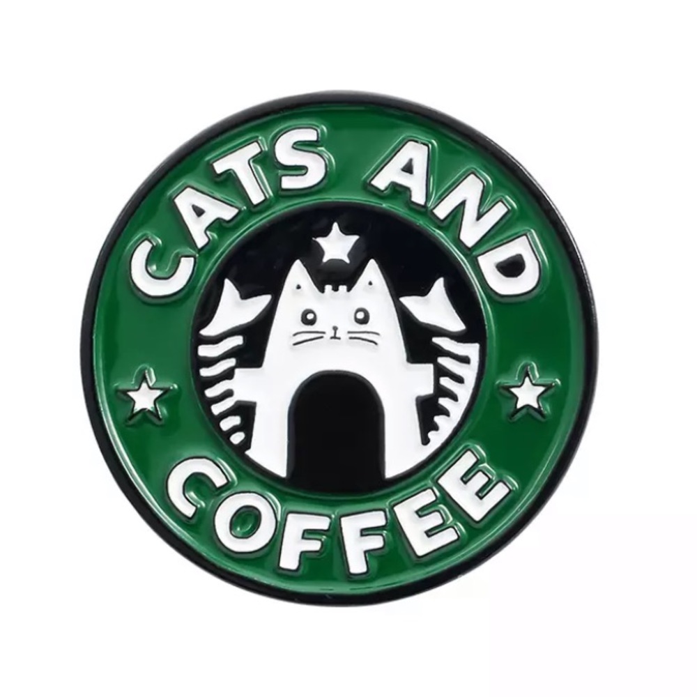 6/$30 Cats And Coffee Starbucks Love Enamel Pin
